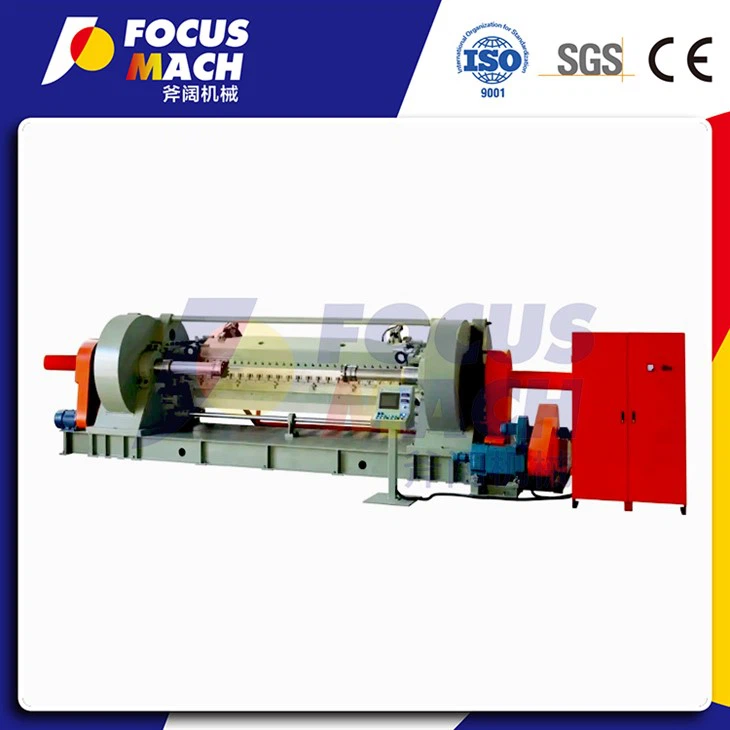 ووڈ ورکنگ مشینری ہائی پریسجن پلائیووڈ ہاف راؤنڈ روٹری وینیر چھیلنے والا سلائسر